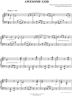 Awesome God Sheet Music Free Download