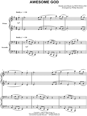 Awesome God Sheet Music Free Download