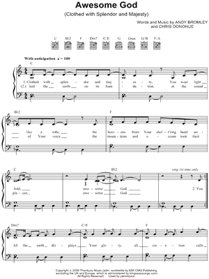 Awesome God Sheet Music Free Download