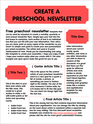 Free Newsletter Templates For Microsoft Word