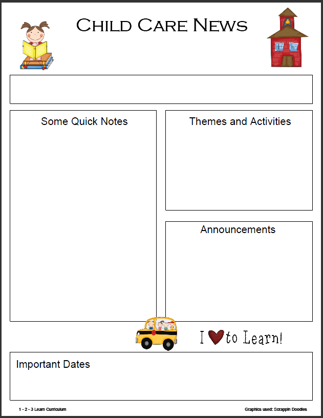 Preschool Newsletter Ideas Fall